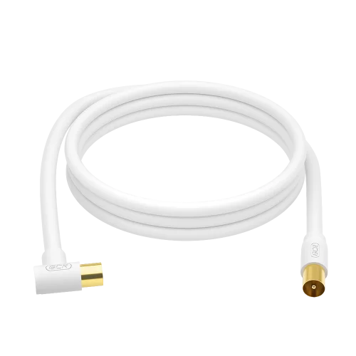 GCR PRO Кабель 10.0m антенный (коаксиальный) RG59, TV M угловой / TV M, белый, GCR-54887