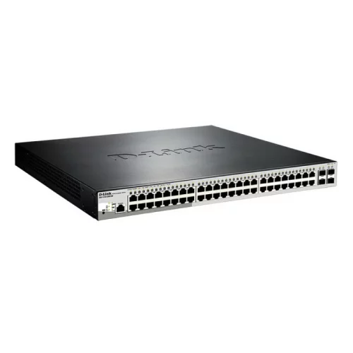Коммутатор/ DGS-1210-52MP/ME/B Managed L2 Metro Ethernet Switch 48x1000Base-T PoE, 4x1000Base-X SFP, PoE Budget 370W, Surge 6KV, CLI, RJ45 Console, Dying Gasp (DGS-1210-52MP/ME/B2A)