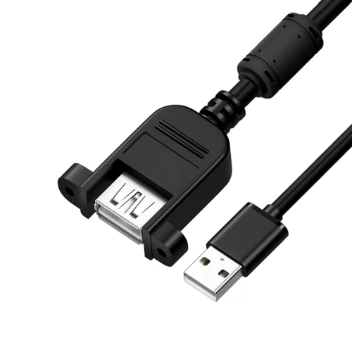 GCR Удлинитель 0.5m USB AM/AF крепление под винт, черный, GCR-52442
