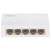 DAHUA DH-SF1005L 5-портовый неуправляемый коммутатор, 5x10/100 Base-T, коммутация 1 Гбит/с, MAC-таблица 2К, пластик