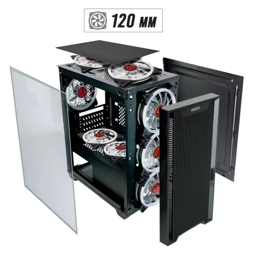 Ginzzu CL650 mATX FAN 4*12FRGB передняя панель Решетка фото 3
