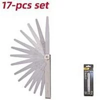 Набор измерительных щупов для проверки зазоров Deli DL9502 17 шт, 0,02-1,00 мм, сталь 65Mn