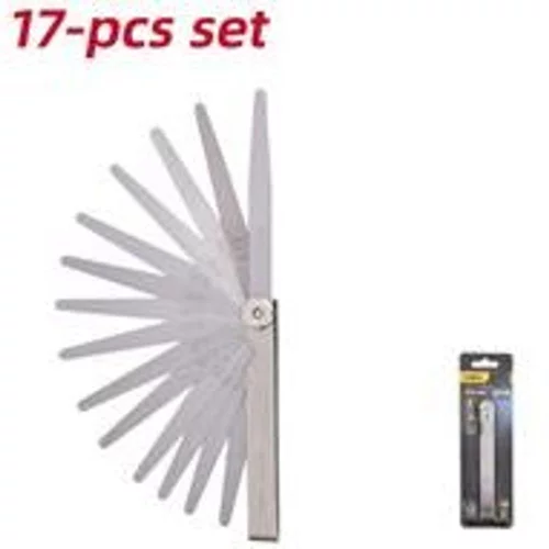 Набор измерительных щупов для проверки зазоров Deli DL9502 17 шт, 0,02-1,00 мм, сталь 65Mn