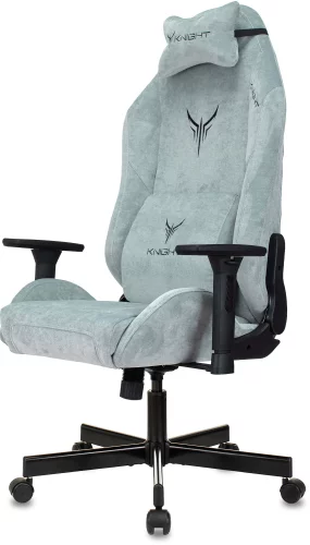 Кресло игровое Knight N1 Fabric серо-голубой Light-28 с подголов. крестов. металл (KNIGHT N1 SKY) фото 25