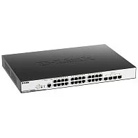 Коммутатор/ DGS-3000-28XMP/B Managed L2 Switch 24x1000Base-T PoE, 4x10GBase-X SFP+, PoE Budget 370W, Surge 6KV, CLI, RJ45 Console, RPS, Dying Gasp (DGS-3000-28XMP/B1A)