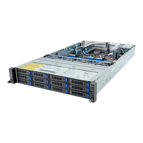 Шасси серверное Gigabyte Server Platform R283-Z91 Rev.3x / 2U / 2xAMD (9004/ 9005) / 2xHS / 24xDIMM / 12xLFF SAS/ SATA + 2xSFF SAS/ SATA + 3xM.2 PCIe Gen3 / 2xGbE / 2xOCP 3.0 / 6xFHHL / 2x1600W / Rails (R283-Z91-AAV2)