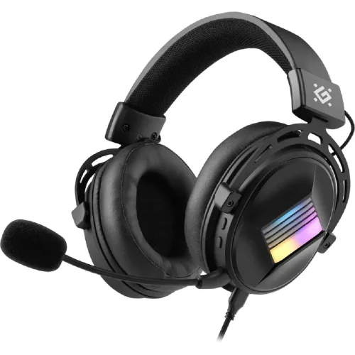 Гарнитура игровая проводная DEFENDER Flux black (USB,RGB, кабель 2 м) (62480)