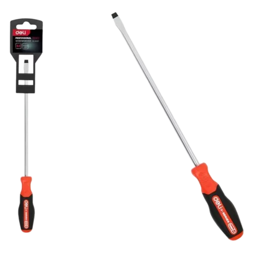 Шлицевая DL3452 SL8x250мм сталь S2, матовый стержень, двухкомпонентная прорезиненная рукоять