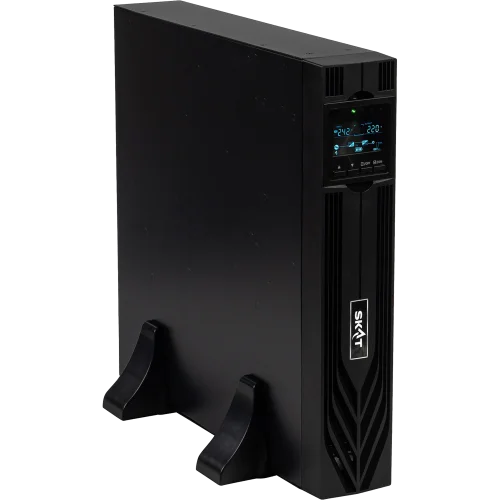 8765 UPS SKAT-UPS 1500-RACK-ON-3X9-E P3, 1500VA/1500W, 2U, On-Line, sine wave, built-in 36V battery (3x9Ah), 8xC13, USB, RS232, RS485, parallel port, card slot (SNMP, relay), EPO, WxDxH 440x461x86.5,