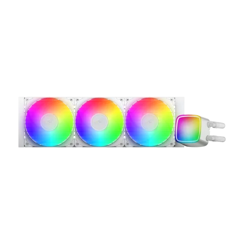Система жидкостного охлаждения/ Water Cooling System Geometric Future Eskimo Pro 360 (240W, 360mm, ARGB, White/ Fans: 3x120mm, 80.81CFM, 34.2dBA, 2000RPM/ Pump height 54mm, 3200RPM, Rad thickness 27mm (1C251W0361000)