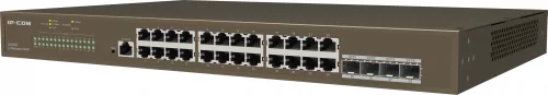 IP-COM G5328F Коммутатор управляемый в стойку, 24*1Gbit RJ45, 4*SFP 1Gbit, console port