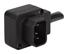 Вилка IEC 60320 C14, 10A, 250V, угловая, разборная, черная (LAN-IEC-320-C14/ 90) (LAN-IEC-320-C14/90)