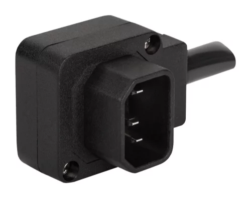 Вилка IEC 60320 C14, 10A, 250V, угловая, разборная, черная (LAN-IEC-320-C14/ 90) (LAN-IEC-320-C14/90)