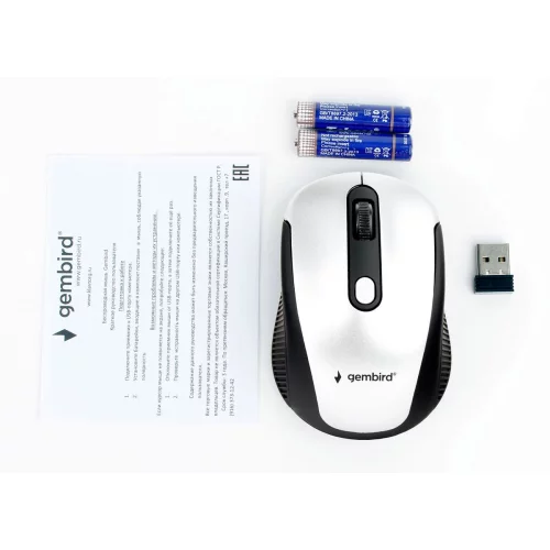 Gembird MUSW-420-4 {Мышь беспроводная, 2.4ГГц, серебряный, 4кн, 1600DPI, блистер} [MUSW-420-4] фото 3