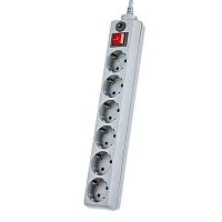 Perfeo Сетевой фильтр "POWER+",PF_A4675 (5,0м, 6 розеток, серый (PF-PP-6/ 5,0-G))