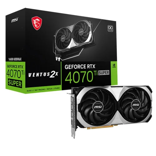 Видеокарта MSI RTX4070Ti SUPER VENTUS 2X OC 16GB GDDR6X 256bit 3xDP HDMI 2FAN RTL (RTX 4070 TI SUPER 16G VENTUS 2X OC)