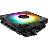 Кулер для процессора/ CPU Cooler Thermalright AXP-120 X67 Black Argb (4-pin PWM, 52mm, Ni/ Cu, 6x6mm, ARGB, 1x120mm, 59CFM, 26.1dBA, 1800RPM, S: 1851/ 1700/ 1200/ 115X, 2011, 2066, AM5/ AM4, black) (AXP-120-X67-BL-ARGB)