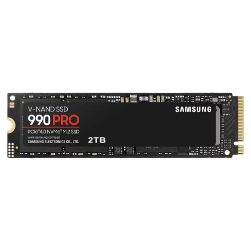 Твердотельные накопители/ Samsung SSD 990 PRO, 2000GB, M.2(22x80mm), NVMe 2.0, PCIe 4.0 x4, V-NAND TLC, R/W 7450/6900MB/s, IOPs 1 400 000/1 550 000, DRAM buffer 2048MB, TBW 1200, DWPD 0.33 (12 мес.) (MZ-V9P2T0BW)