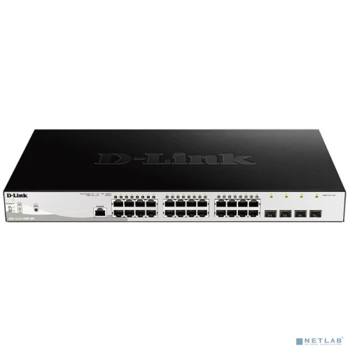 Коммутатор/ DGS-1210-28MP/ME Managed L2 Metro Ethernet Switch 24x1000Base-T PoE, 4x1000Base-X SFP, PoE Budget 370W, Surge 6KV, CLI, RJ45 Console, Dying Gasp (DGS-1210-28MP/ME/B2A)