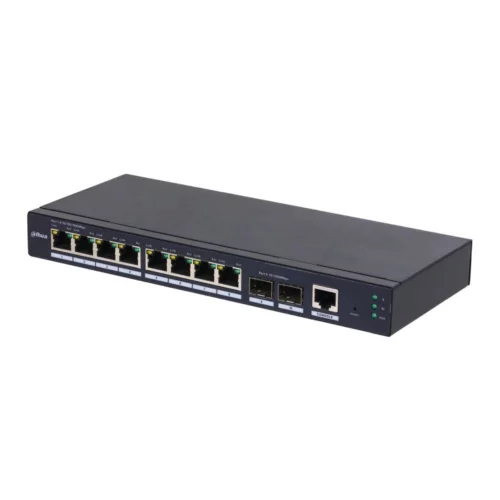 DAHUA DH-SG4010-2F 10-портовый управляемый коммутатор, уровень L2, 8xRJ45 1Gb, 2xSFP 1Gb uplink, коммутация 20 Гбит/с, MAC-таблица 8К, металл
