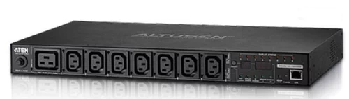 ATEN Rack eco PDU, Outlet-Metered & Switched, 1U, 16A, 230V, Output: (7) C13 & (1) C19, Input: IEC С20 , Power cord 3,0 m (PE8208G-ATA-G)