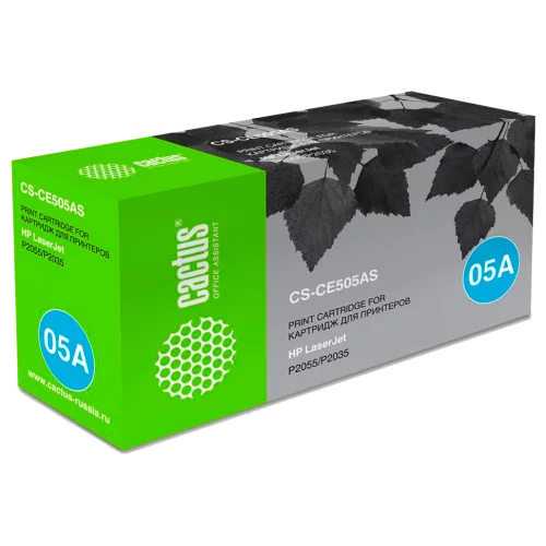 Картридж лазерный Cactus CS-CE505AS CE505A черный (2300стр.) для HP LJ P2055/P2035