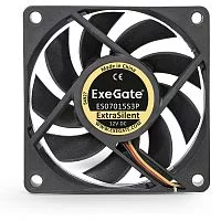 Exegate EX283371RUS Вентилятор ExeGate ExtraSilent ES07015S3P, 70x70x15 мм, подшипник скольжения, 3pin, 2500RPM, 23dBA