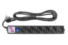 Фильтр-удлинитель Power Cube 3,0 м 6 розеток (5 евро + 1 б/ заземления), кабель 3*1.5мм (черный) 16А/ 3,5кВт/ Power Cube Extension Filter 3.0 m 6 sockets (5 euro + 1 w/ o grounding), cable 3*1.5 mm (bla (SPG6-B1)