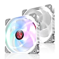 Вентилятор корпусный/ Case Cooler Raijintek AGERAS 12 ARGB-1 (120x120x25mm, 4-pin PWM, 67.38CFM, 33dBA, 2200RPM, White) (0R40B00259)