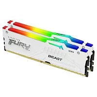 Комплект модулей памяти Kingston 64GB DDR5 6000 DIMM CL30 FURY Beast White RGB EXPO Non-ECC Unbuffered DIMM (Kit of 2) 2RX8 30-36-36 1.4V 288-pin 16Gbit (KF560C30BWEAK2-64)
