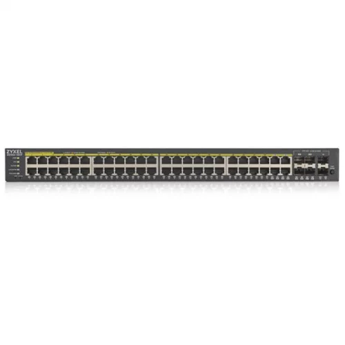 Коммутатор/ ZYXEL GS1920-48HPv2 Hybrid Smart switch PoE+ ZYXEL Nebula Flex, 44xGE PoE+, 4xCombo (SFP/RJ-45 PoE+), 2xSFP, budget PoE 375W, Standalone / cloud management (GS192048HPV2-EU0101F) фото 2