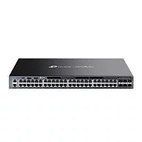 коммутатор TP-Link SG6654X, Omada 48-Port Gigabit Stackable L3 Managed Switch with 6 10GE SFP+ Slots Radius/Tacacs+ Authentication, LACP, CLI, SNMP, Dual Image/Configuration, IPv6, Dual Redundant Power Supplies