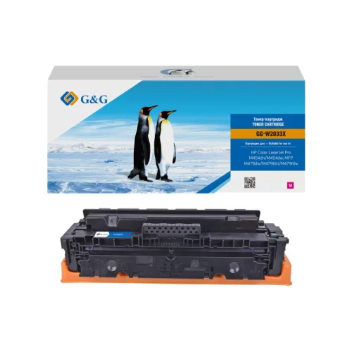 Тонер-картридж G&G GG-W2033X пурпурный 6000 страниц для HP Color LaserJet Pro M454dn/ dw, MFP479dw/ fdn/ fdw