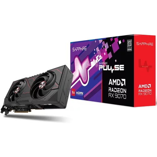Видеокарта Sapphire PCI-E 5.0 11349-03-20G PULSE AMD RADEON RX 9070 GAMING 16GB DUAL AMD Radeon RX 9070 16Gb 256bit GDDR6 2070/20000 HDMIx2 DPx2 HDCP Ret