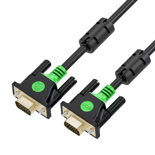 GCR PRO Кабель PROF Premium SVGA 3.0m чёрный, GOLD, ферритовые кольца, OD8.0mm, 15M / 15M, 28/28 AWG, двойной экран, GCR-VM2VM2-3.0m