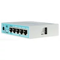 Маршрутизатор/ hEX 5x Gigabit Ethernet, Dual Core 880MHz CPU, 256MB RAM, USB, microSD, RouterOS L4 (RB750GR3)