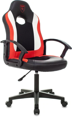 Кресло игровое Zombie 11LT черный/ красный ткань/ эко.кожа крестов. пластик (ZOMBIE 11LT RED)