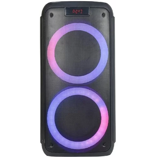 RITMIX SP-935B black {Bluetooth, 30 Гц -18 КГц, FM-радио, RGB-подсветка, AUX, USB, microSD (до 32 Гб, MP3), дисплей: LED, до 6 часов работы, 2 микрофонных входа под Джек 6,3мм}