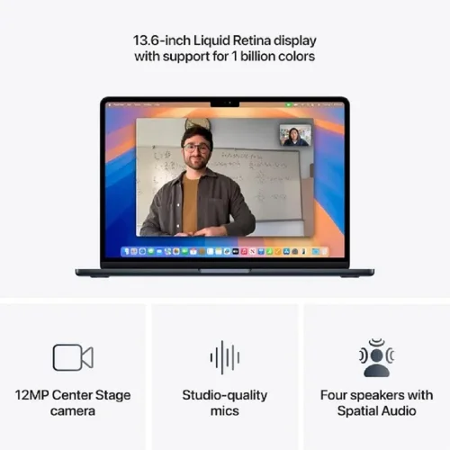 Ноутбук Apple MacBook Air A3449 M5 10 core 16Gb SSD1Tb/10 core GPU 13.6 Liquid Retina (2560x1664) macOS midnight WiFi BT Cam (MDHF4LL/A) фото 2