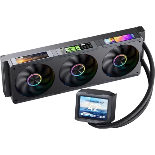 Система жидкостного охлаждения/ Water Cooling System JONSBO TF3-360SCB Black (320W, 360mm, LED, Black, ARGB/ Fans: 3x120mm, 62.4CFM, 37.3dBA, 2400RPM/ Pump height 63mm, 30dBA, 2500RPM, Rad thickness 2