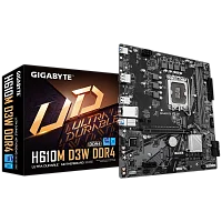 Материнская плата Gigabyte H610M D3W DDR4 H610, LGA1700, 2*DDR4, 1*PCIEx16, 1*PCIEx1, 2*M.2, 1*TypeC, 3*USB3.2Gen1, 6*USB2.0, 4*SATA3.0, 1G, DP, HDMI, M-ATX, RTL