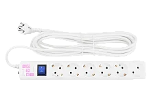 Power Cube сетевой фильтр, 5 метров, 6 розеток (5 с заземлением + 1 без заземления), 16А/3,5кВт, cечение провода: 3х1,5мм2, цвет белый, гарантия 4 год? (SPG6-A2)