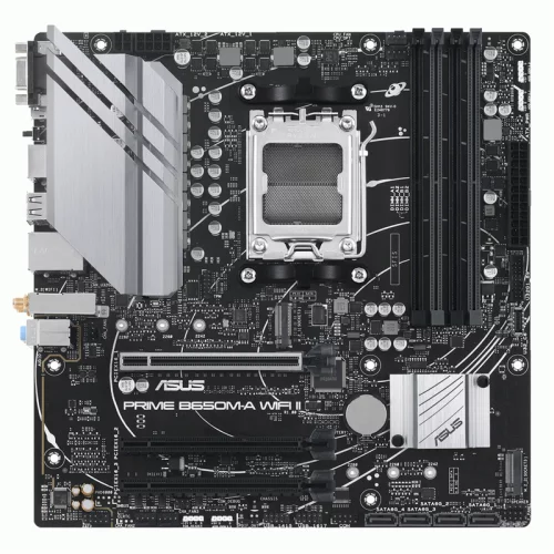 Материнская плата Asus PRIME B650M-A WIFI II RTL {AM5, AMD B650, 4*DDR5, 4*SATA 6G RAID, 2*M.2, 3*PCIE, 2.5Glan, WiFi, BT, VGA, HDMI, DP, 4*USB 3.2, 4*USB 2.0} (90MB1EG0-M0EAY0)