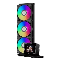 Система охлаждения/ Water Cooling System PCCooler GT360M ARGB Display BK (300W, 360mm, LED temp., Black, ARGB/ Fans: 3x120mm, 75.8CFM, 33.7dBA, 2200RPM/ Pump height 85mm, 15dBA, 2600RPM, Rad thickness