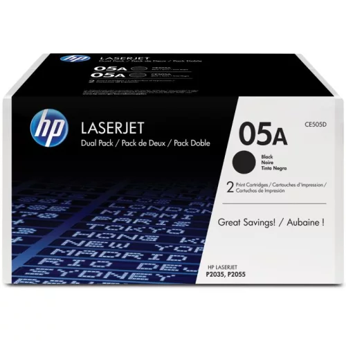 Тонер-картридж набор из 2 шт/ HP LaserJet CE505A Dual Pack Black Print Cartridge (CE505D)
