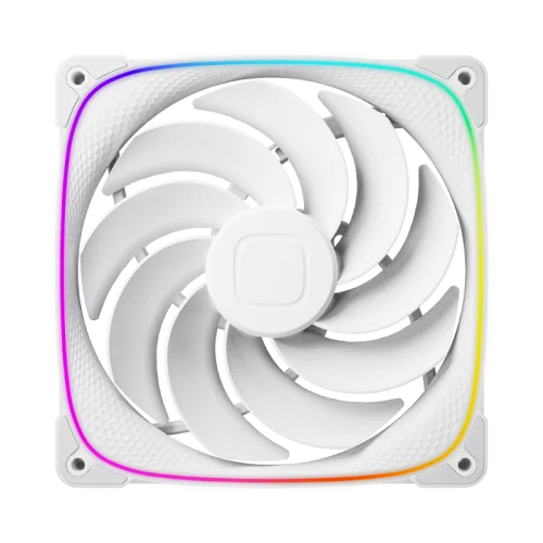 Вентилятор корпусный/ Case Cooler Geometric Future Squama 2503RW-14 Reverse (140x140x25mm, 4-pin PWM, ARGB, 71.8CFM, 34.0dBA, 2100RPM, White) (1F2503R114100)