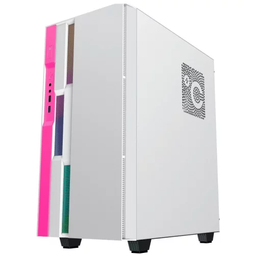 GameMax Корпус Brufen C3 WP без БП, MidiT, ATX, Бело-роз, Зак. стекл., USB 3.0, 1*120; 1*140мм вент.
