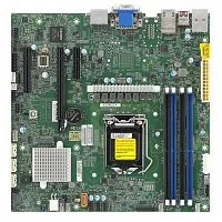 Материнская плата MBD-X12SCZ-F-O / Single LGA1200,Intel® W480,4xDDR4,4xSATA (RAID 0,1,5,10),1xDOM,2x1GbE (Intel® I219LM+I210-AT),IPMI 2.0 with LAN,1xPCI-Ex16+2xPCI-Ex4,1xM2 PCI-e3.0x4/ SATA (2280,22110),1xM2 PCI-e3.0x1/ CNVi (2230),Audio ALC 888S,VGA port