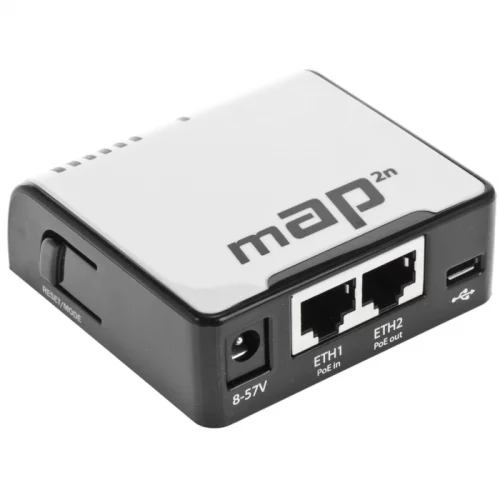 Маршрутизатор/ mAP Dual-Chain 2.4GHz micro AP, 650MHz CPU, 64MB RAM, 2xEthernet, PoE out (RBMAP2ND) фото 3