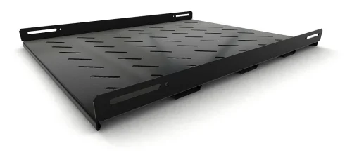 Hyperline TSH3H-650-RAL9004 Полка стационарная усиленная, глубина 650 мм, с боковым креплением, нагрузка до 100 кг, для шкафов серии TTB, TTR, TTC2, 485х650мм (ШхГ), цвет черный (RAL 9004)